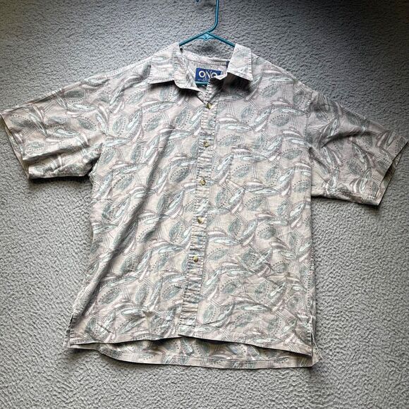 ONO Hawaiian Shirt Mens XL Aloha Camp Tropical Button Up Short Sleeve - Picture 1 of 15